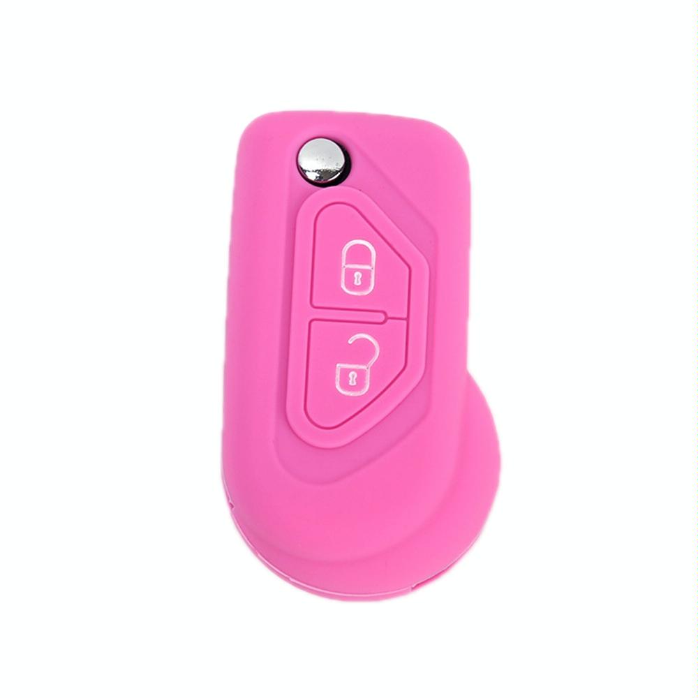 For Citroen C5/Elysee 2pcs Silicone Key Protector(Pink)