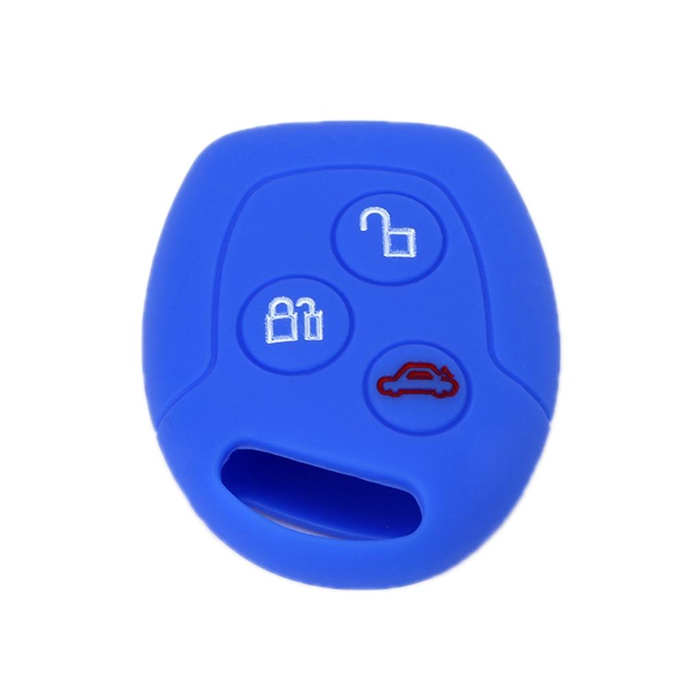 For Ford Transit/Focus 2pcs 3-Button Silicone Key Protector(Sea ??Blue)