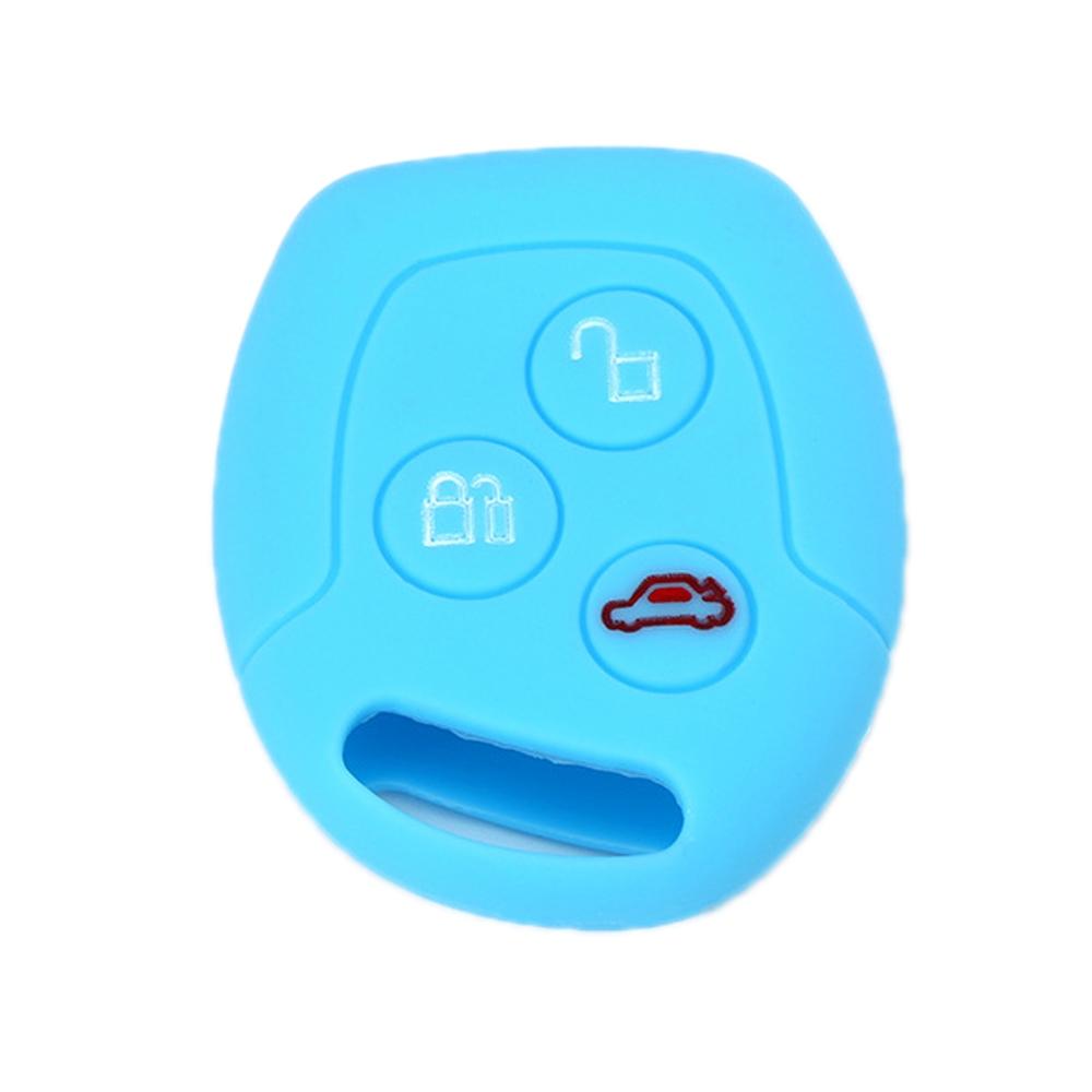 For Ford Transit/Focus 2pcs 3-Button Silicone Key Protector(Sky Blue)