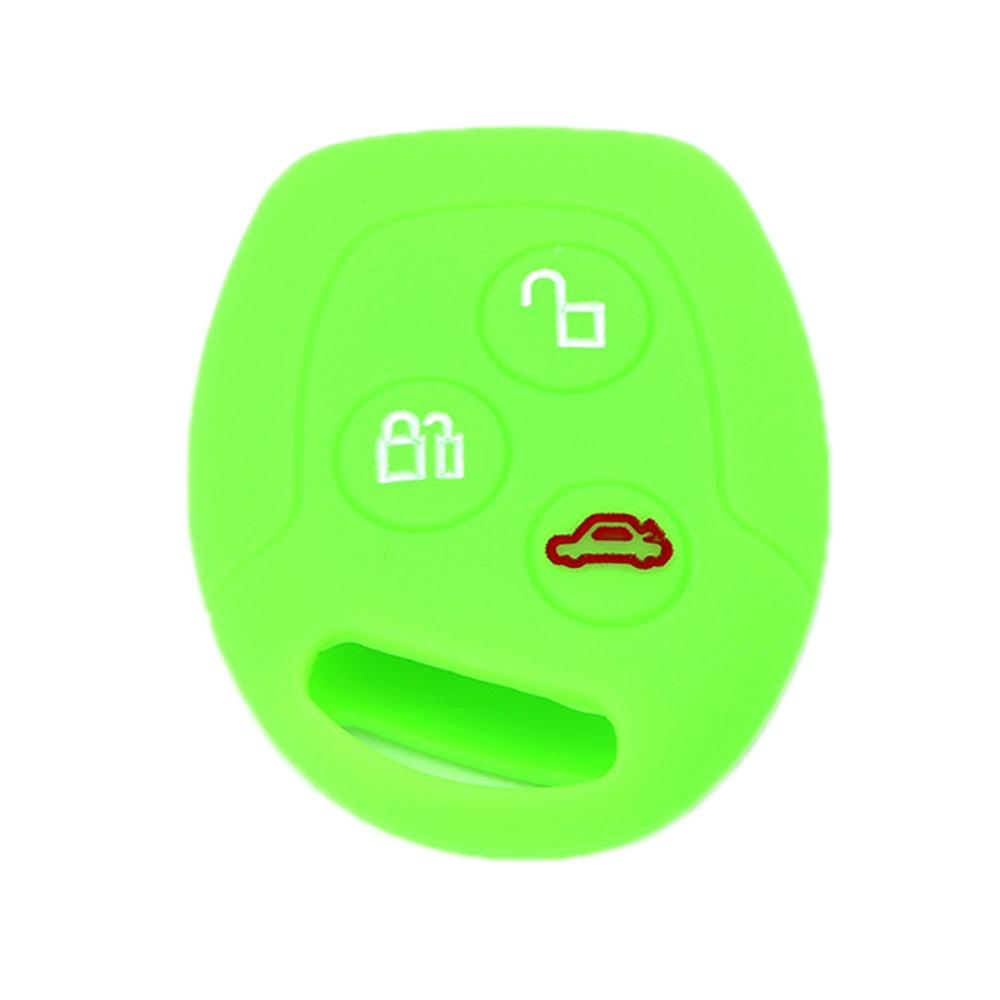 For Ford Transit/Focus 2pcs 3-Button Silicone Key Protector(New Green)