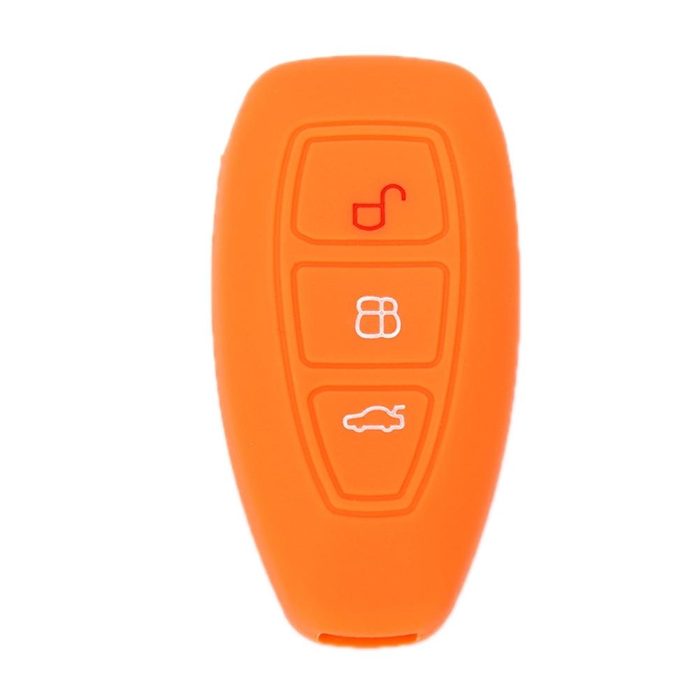 For Ford Focus/Mondeo 2pcs Folding Three-Button Key Protect Cover(Orange)