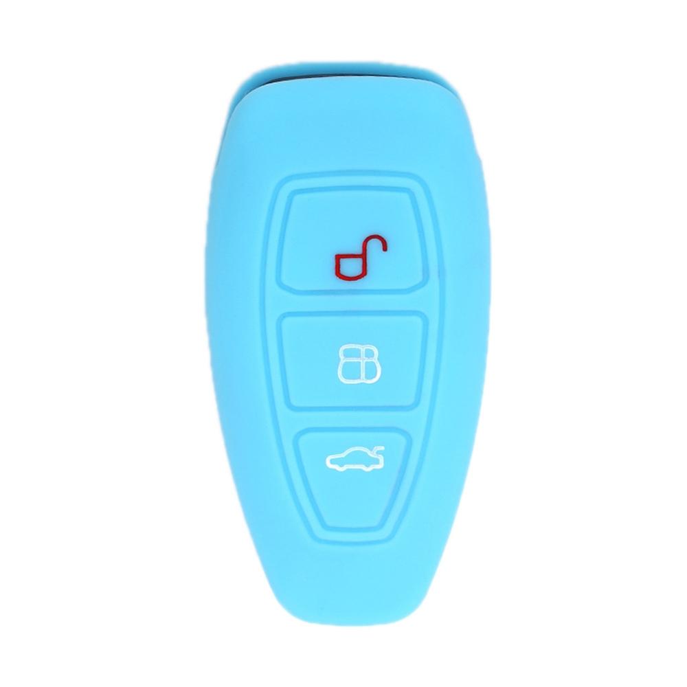 For Ford Focus/Mondeo 2pcs Folding Three-Button Key Protect Cover(Sky Blue)