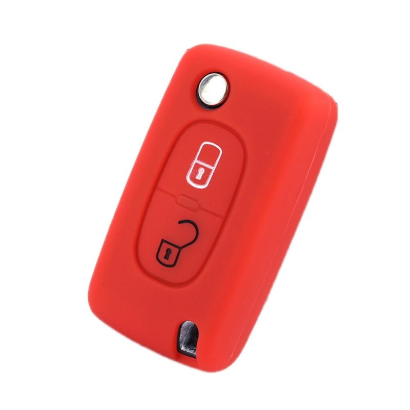 2pcs Car Key Cover for Peugeot 206/207/4008/3008 Citroen Sega/Triumph/C5(Red)
