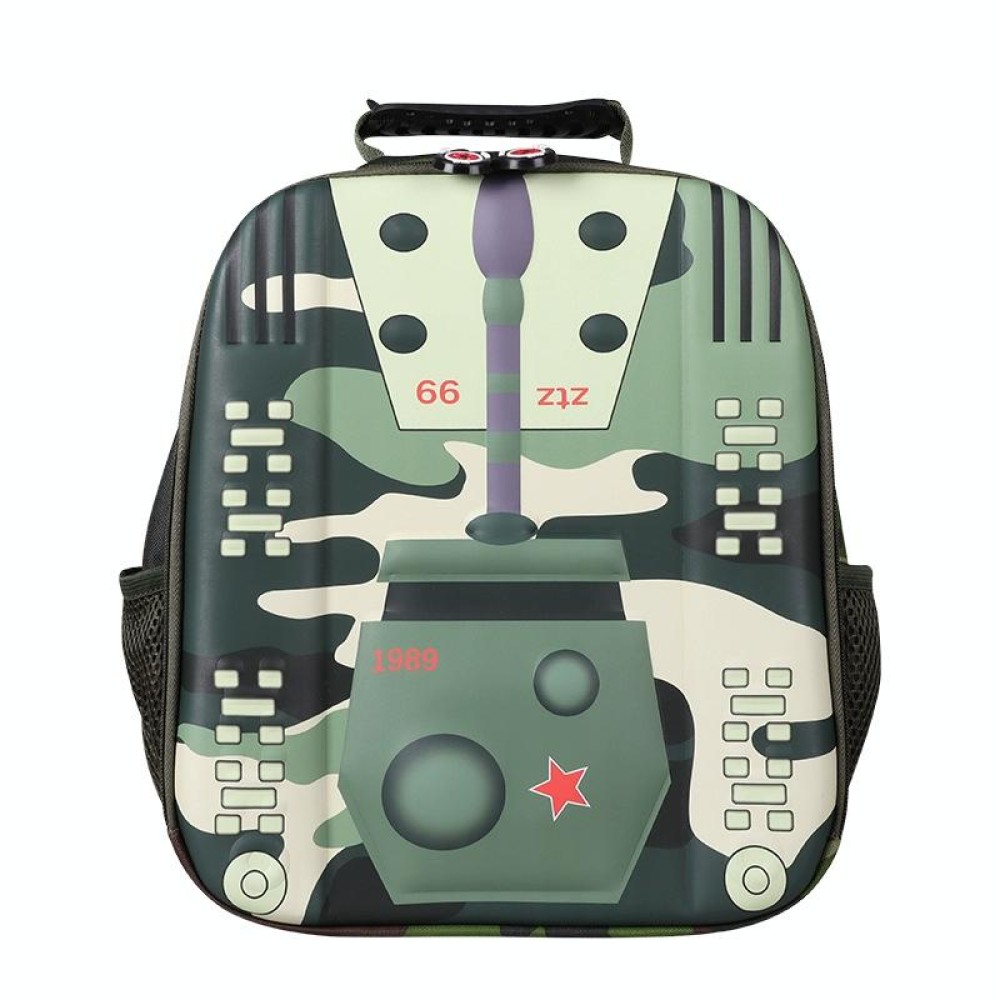 Kindergarten School Bag Children Cartoon Tank Backpack(Green)