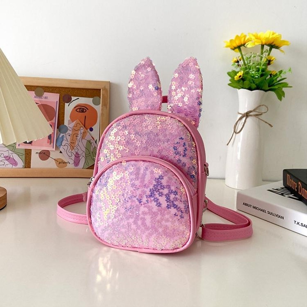 PU Children Sequin Backpack Girls Single-Shoulder Bag(Pink)