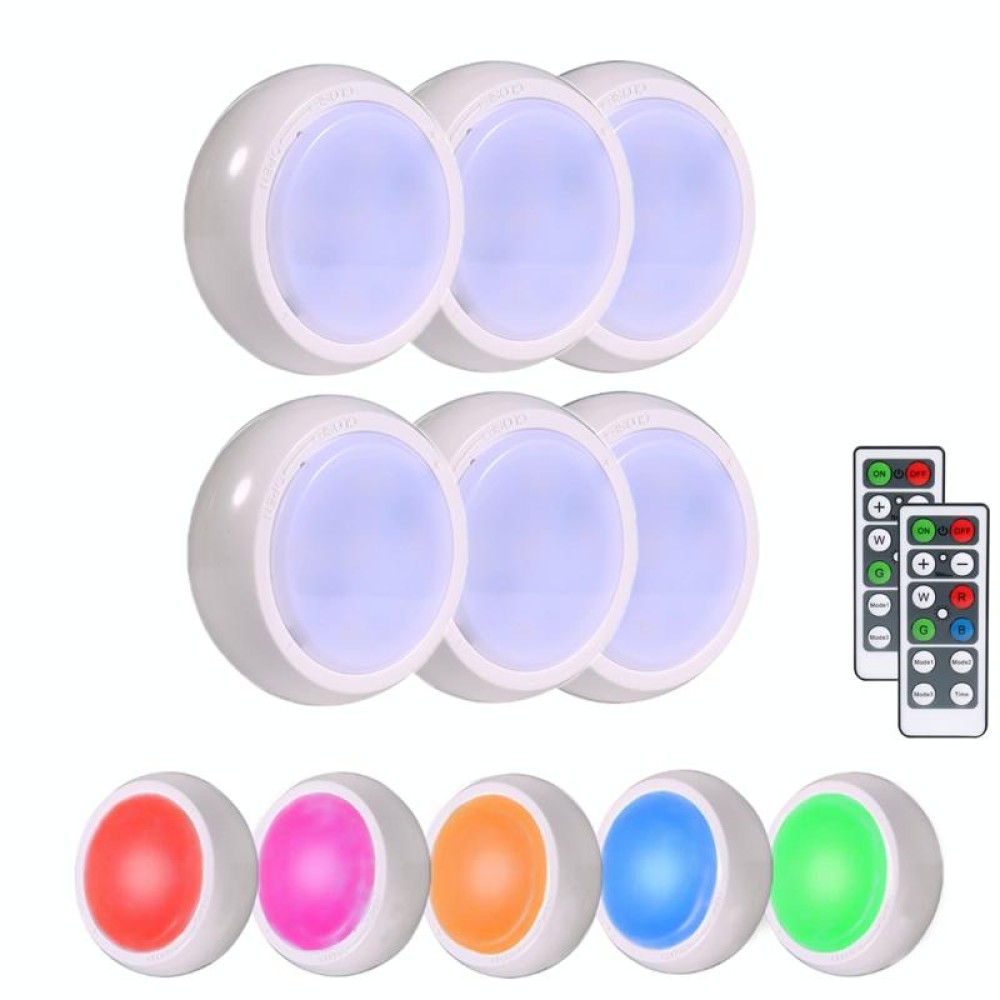Ambience Pat Light Bedside Eye Protection Night Light, Color: RGBW Color Light Charging(6pcs With 2 Remote Control)