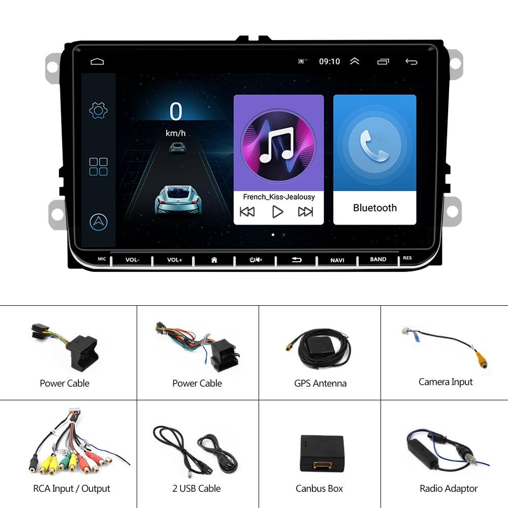 A2743 For Volkswagen 1+16G 9-inch Central Control Large Screen With Carplay Car Android10.0 Navigator Player, Style: Standard