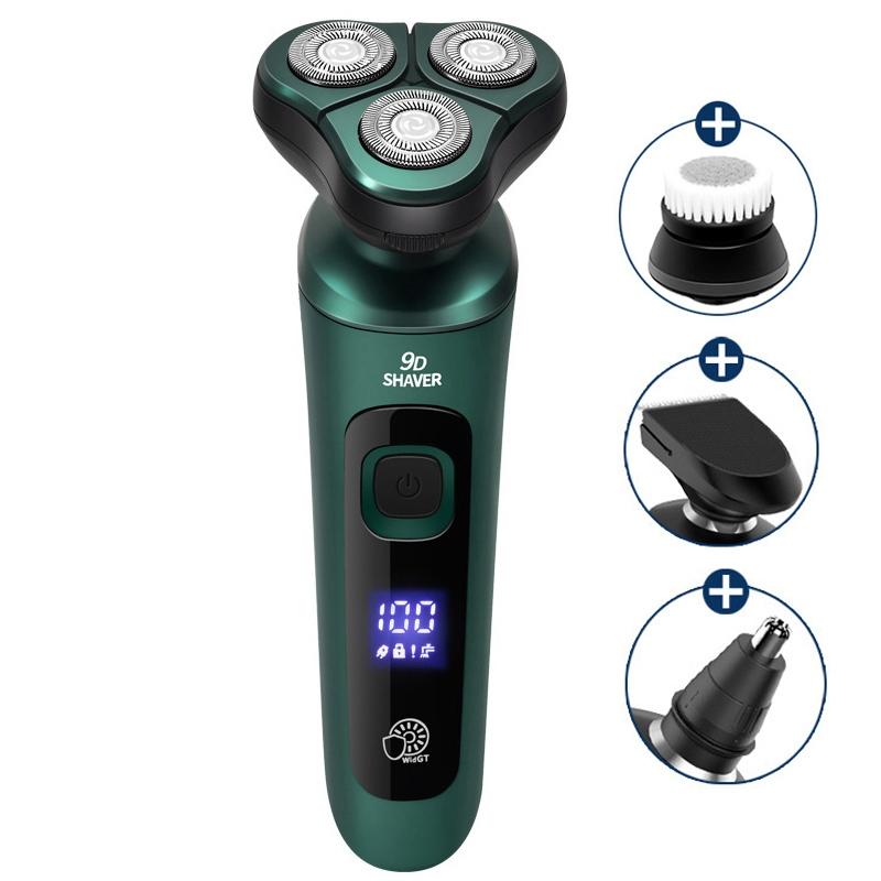 4 In 1 Smart Electric Shaver LCD Digital Display Three-head USB Rechargeable Floating Razor