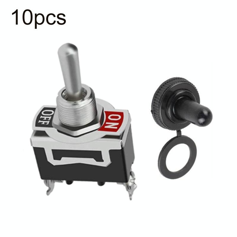 10pcs E-TEN1021 2-speed Waterproof Rocker Toggle Switch(Black)