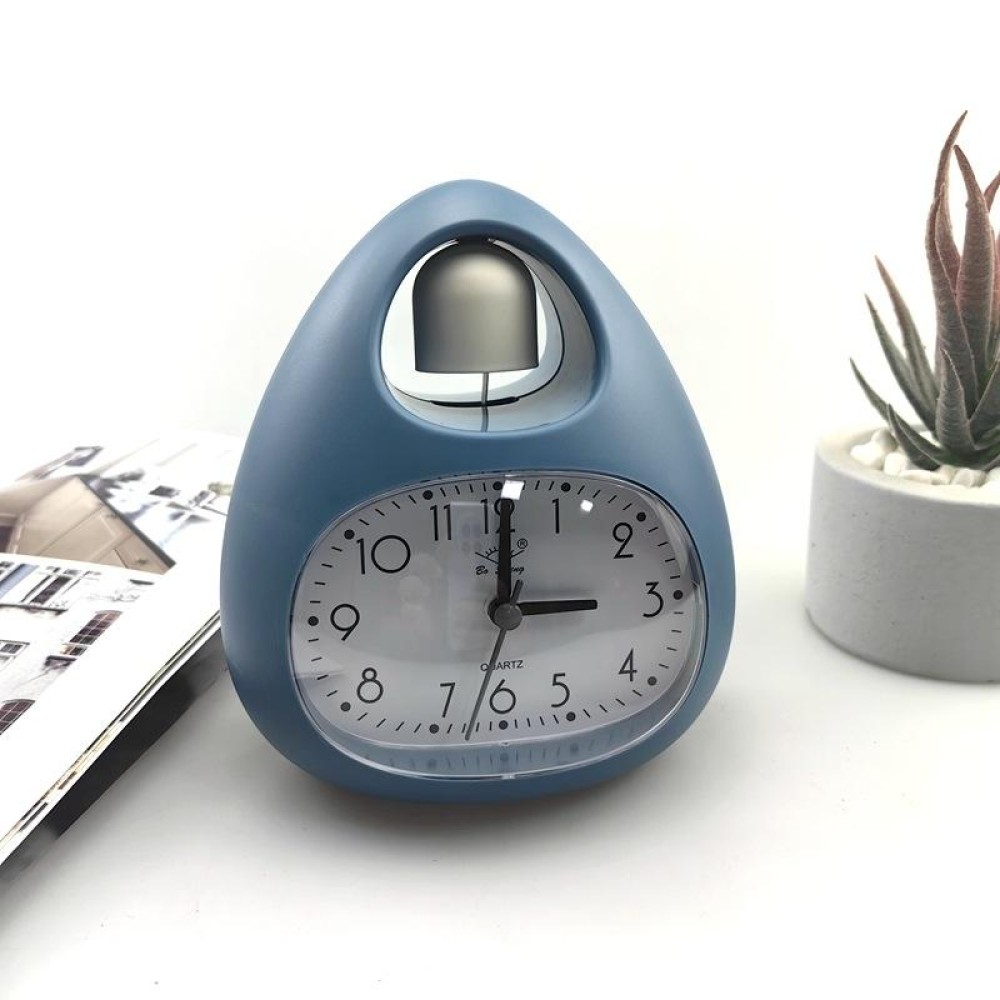 GH809 Egg-shaped Desktop Children Alarm Clock Bedside Cute Belling Clock(Blue)