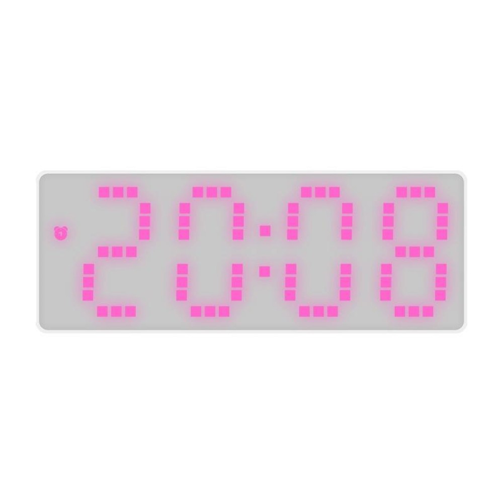 8017 LED Screen Voice Control Digital Alarm Clock Desktop Multifunctional Temperature Clock(Pink)