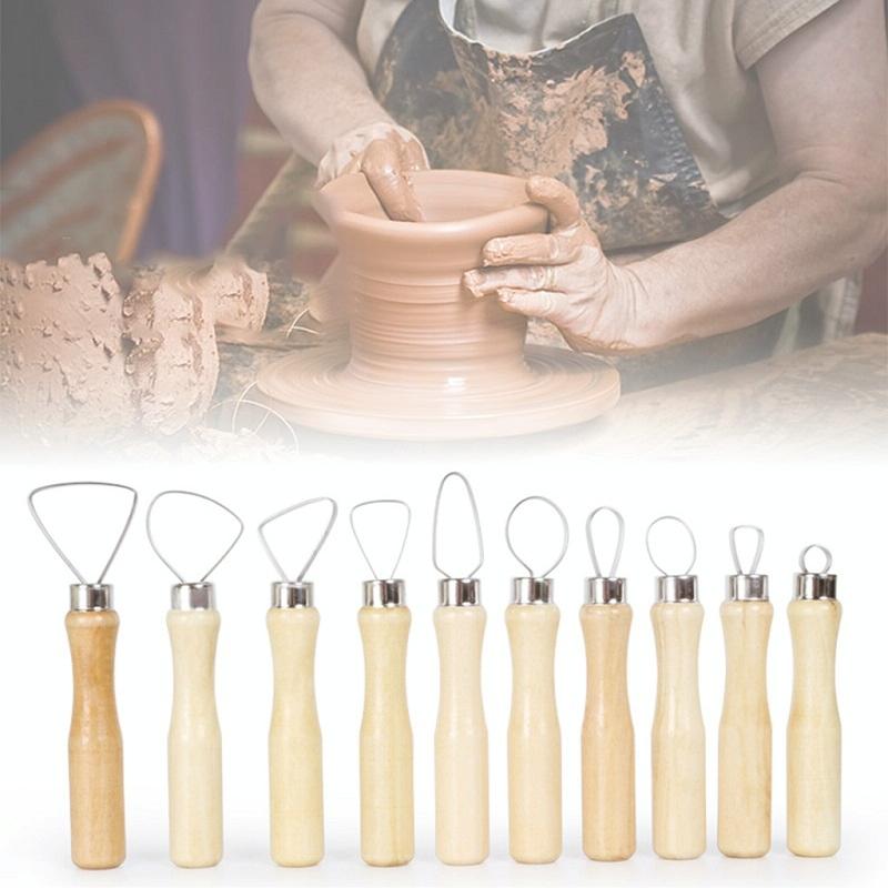 10pcs/set Art Pottery Clay Bulk Scraper Tools(Wood)