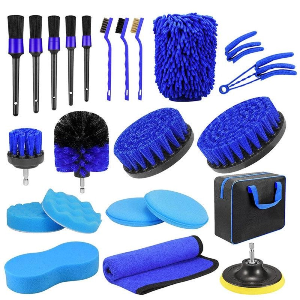 23pcs/set WRS-CS29 Car Wash Cleaning Brush Set Car Interior Crevice Cleaning Electric Drill Brush