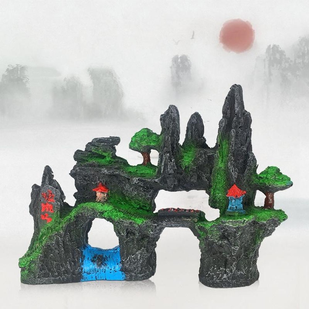 Stone Fish Tank Landscape Simulation Resin Aquarium Decorative Ornament, Style: Shunfeng Mountain