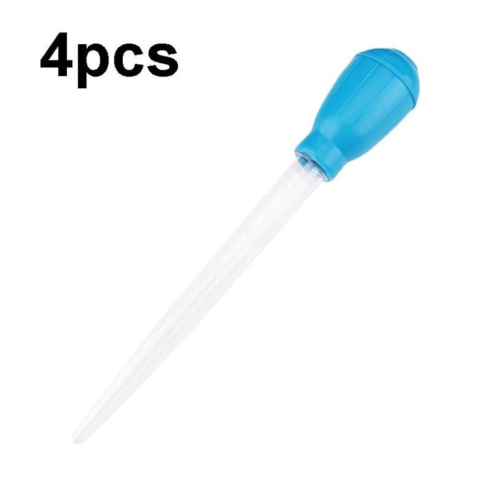 4pcs Small Fish Tank Water Change Suction Pooper Manual Mini Suction Tube(Blue)