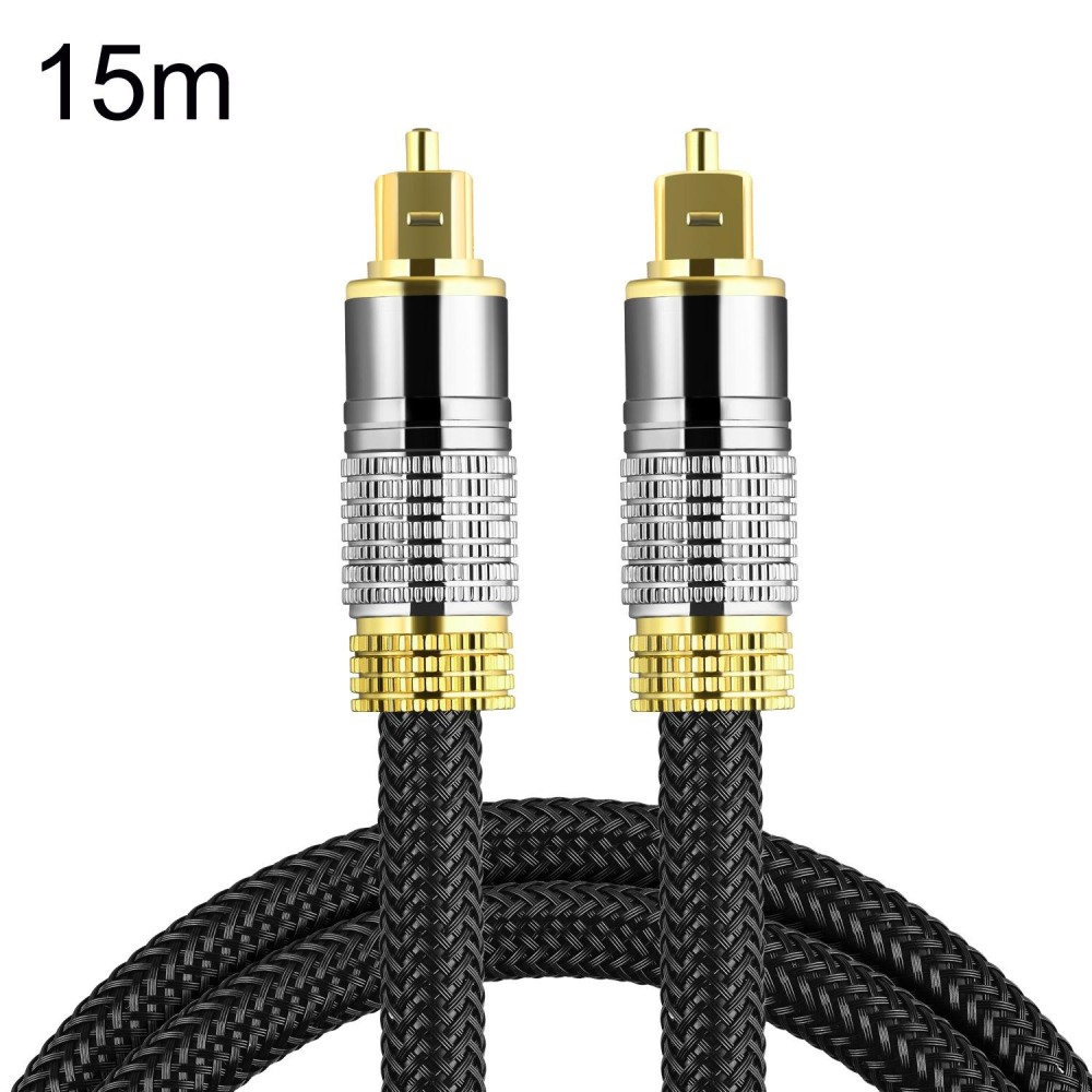 CO-TOS101 15m Optical Fiber Audio Cable Speaker Power Amplifier Digital Audiophile Square To Square Signal Cable(Bright Gold Plated)