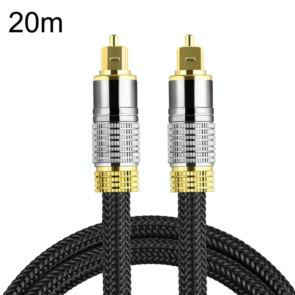 CO-TOS101 20m Optical Fiber Audio Cable Speaker Power Amplifier Digital Audiophile Square To Square Signal Cable(Bright Gold Plated)
