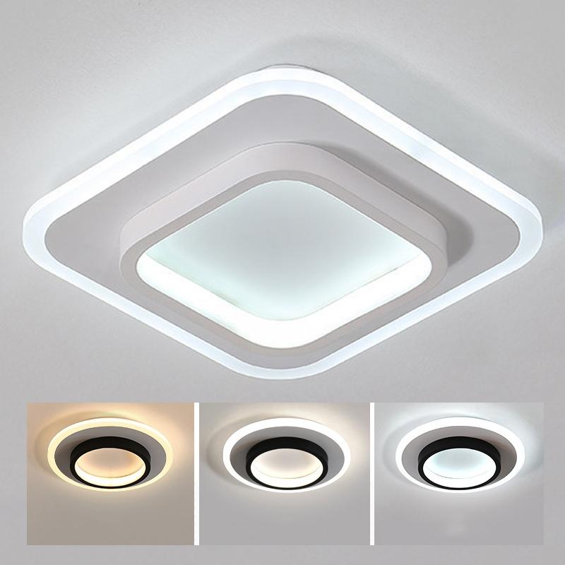 20W 3-color Dimming Aisle Light LED Entrance Corridor Cloakroom Ceiling Light White Square
