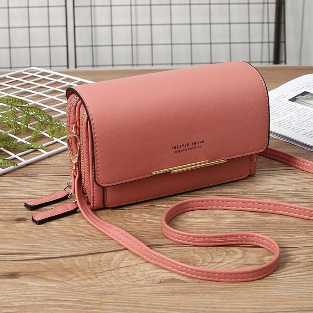 Women Multi-Card Wallet Clutch Bag Large Capacity Casual Single Shoulder Crossbody Bag(Pink)