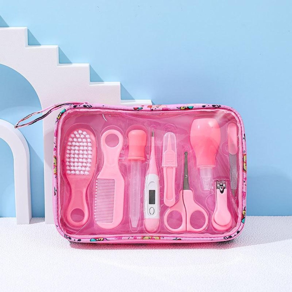 9pcs/set Pink Children Cleaning Care Set Maternal and Baby Grooming Supplies Care Tools