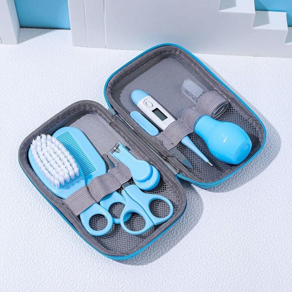 8 in 1 EVA Bag Baby Cleaning Care Set Baby Daily Cleaning Kit(Blue)