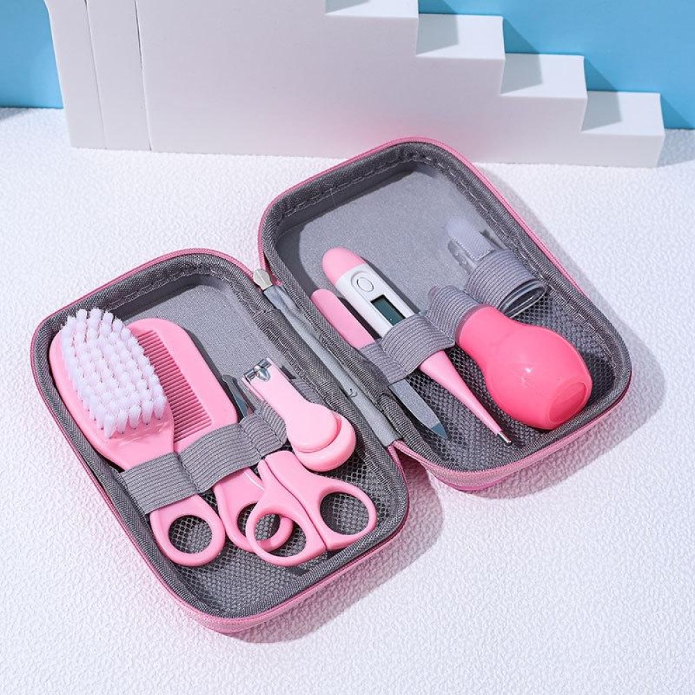 8 in 1 EVA Bag Baby Cleaning Care Set Baby Daily Cleaning Kit(Pink)