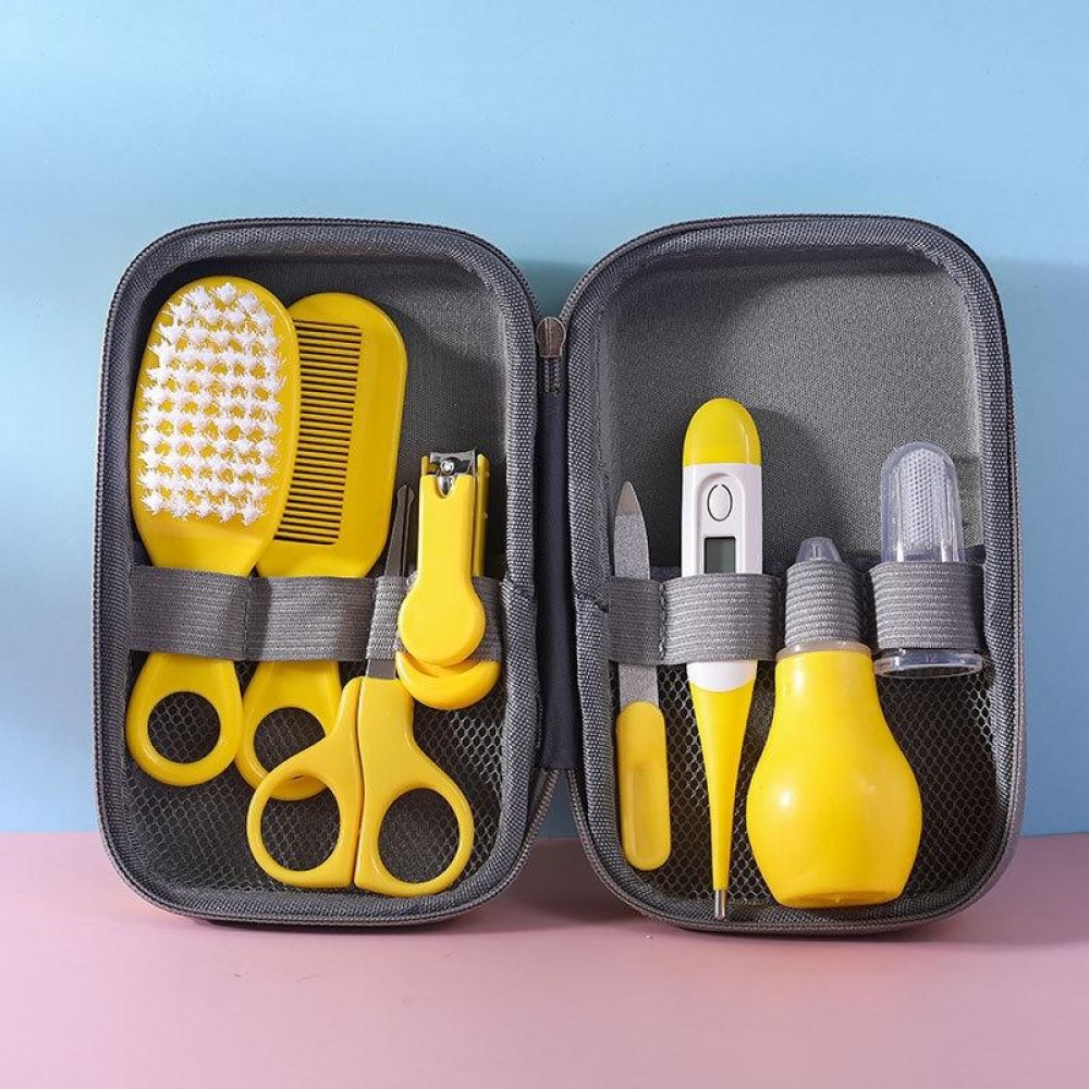 8 in 1 EVA Bag Baby Cleaning Care Set Baby Daily Cleaning Kit(Yellow)