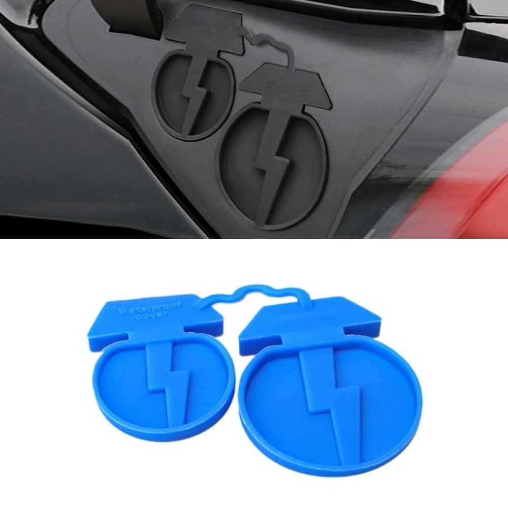 For Tesla Model3/Y 2pcs Charging Port Silicone Dustproof Waterproof Cover, Color: Conjoined Blue