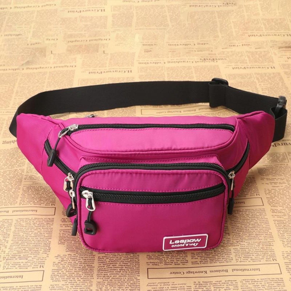 Y051 Women Summer Crossbody Waist Bag Large Capacity Cell Phone Bag(Rose Red)