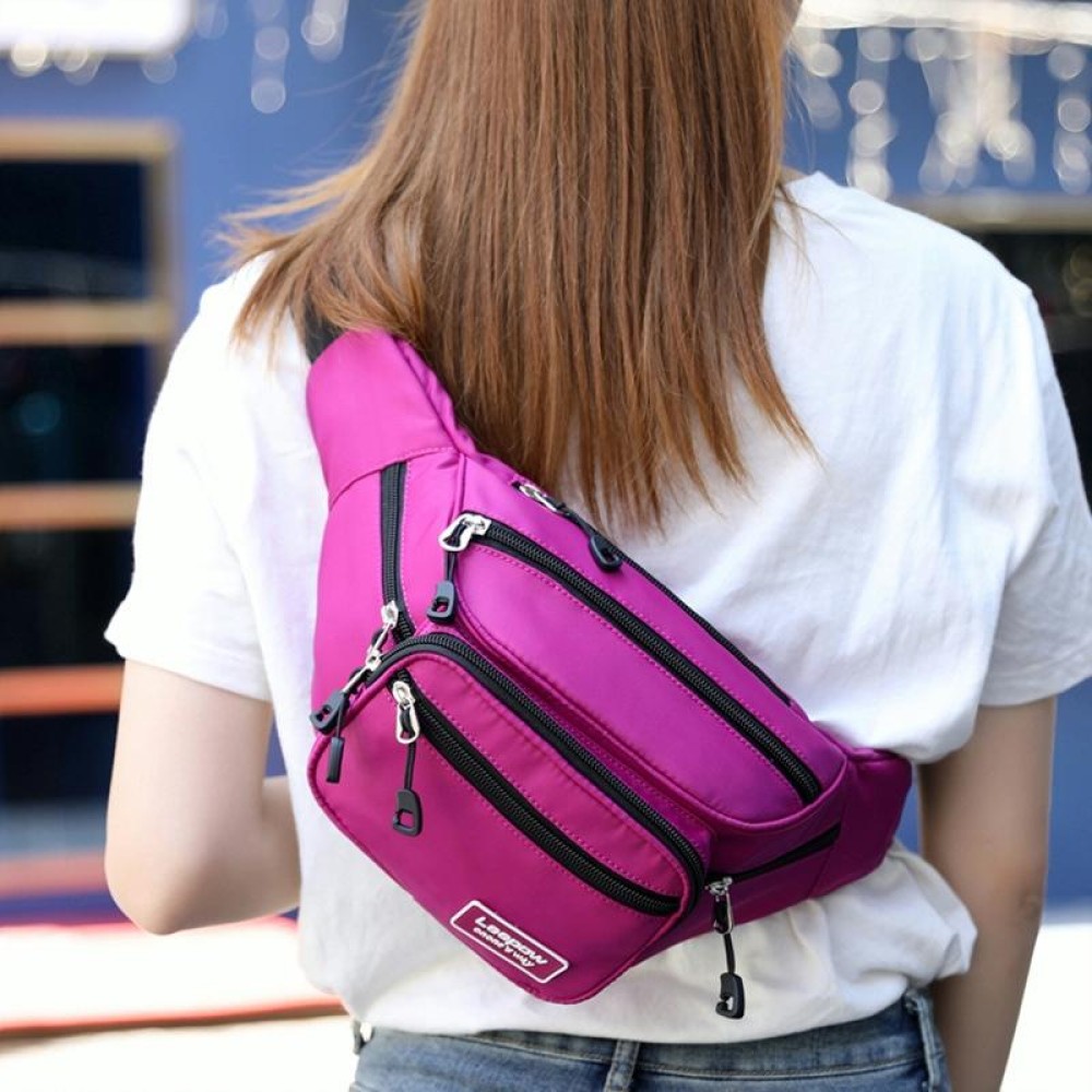 Y051 Women Summer Crossbody Waist Bag Large Capacity Cell Phone Bag(Rose Red)
