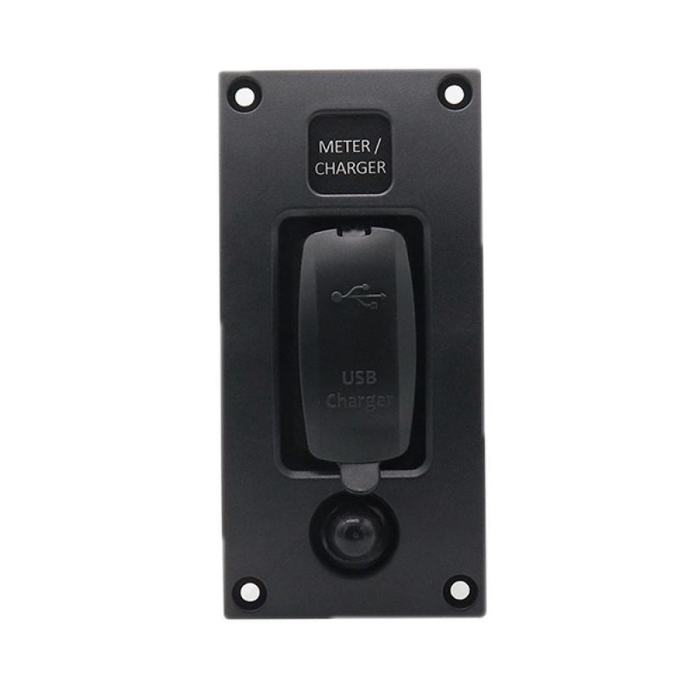 Marine Self-Locking Resetting Switch With Overload Protection Indicator Light Square 5V 3.4A Car Charging Panel