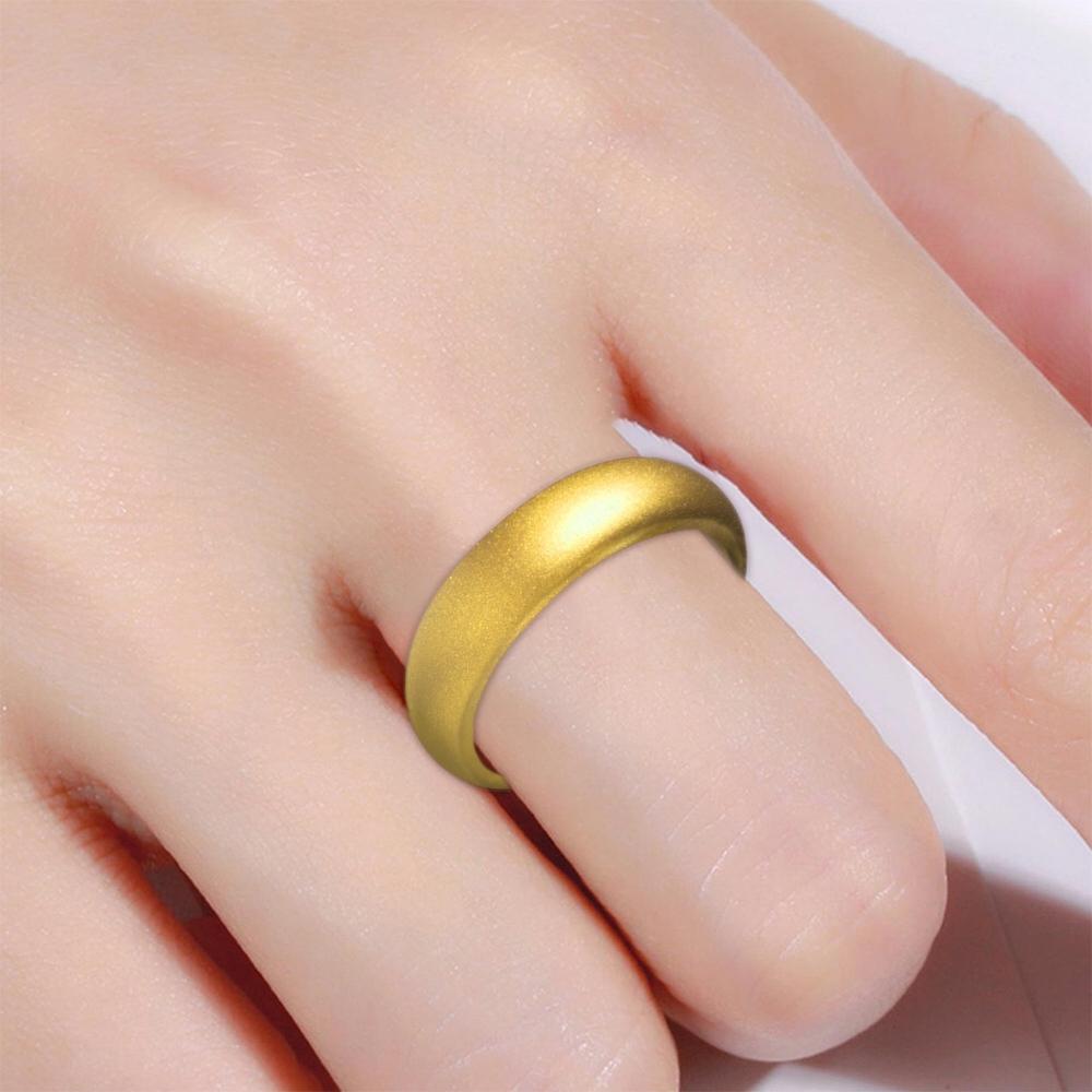SH100 5.7mm Wide Silicone Ring Glitter Couple Ring No.4(gold)