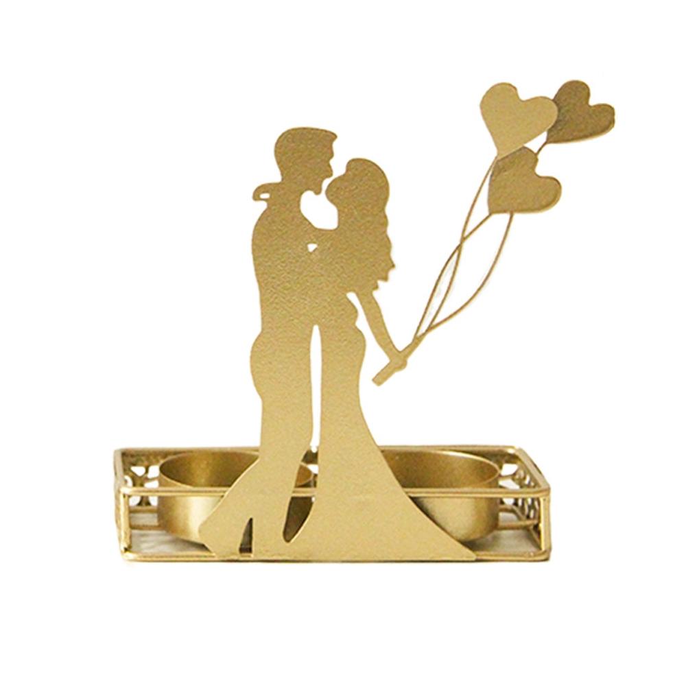 DH2206-03 Valentine Day Romantic Atmosphere Candle Holder Shooting Props Decorative Candlesticks(B)