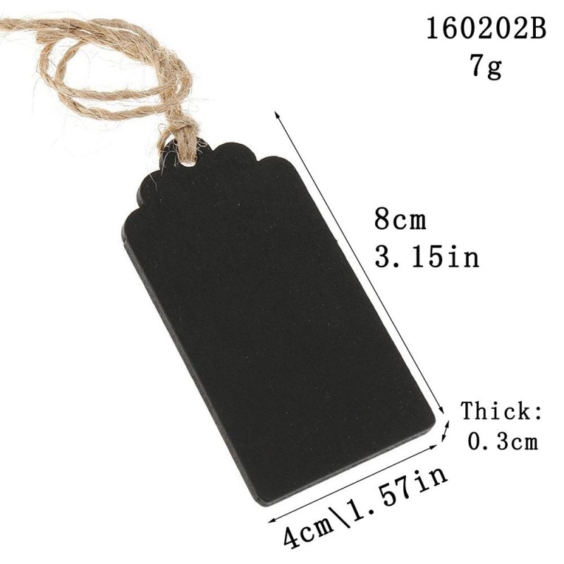 10pcs/Set Mini Hanging Wooden Message Board Home Holiday Decor Lanyard Chalkboard(Arched)
