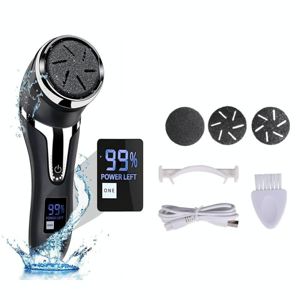 JD-510 Rechargeable Electric Foot Callus Remover with Vacuum Cleaner Black