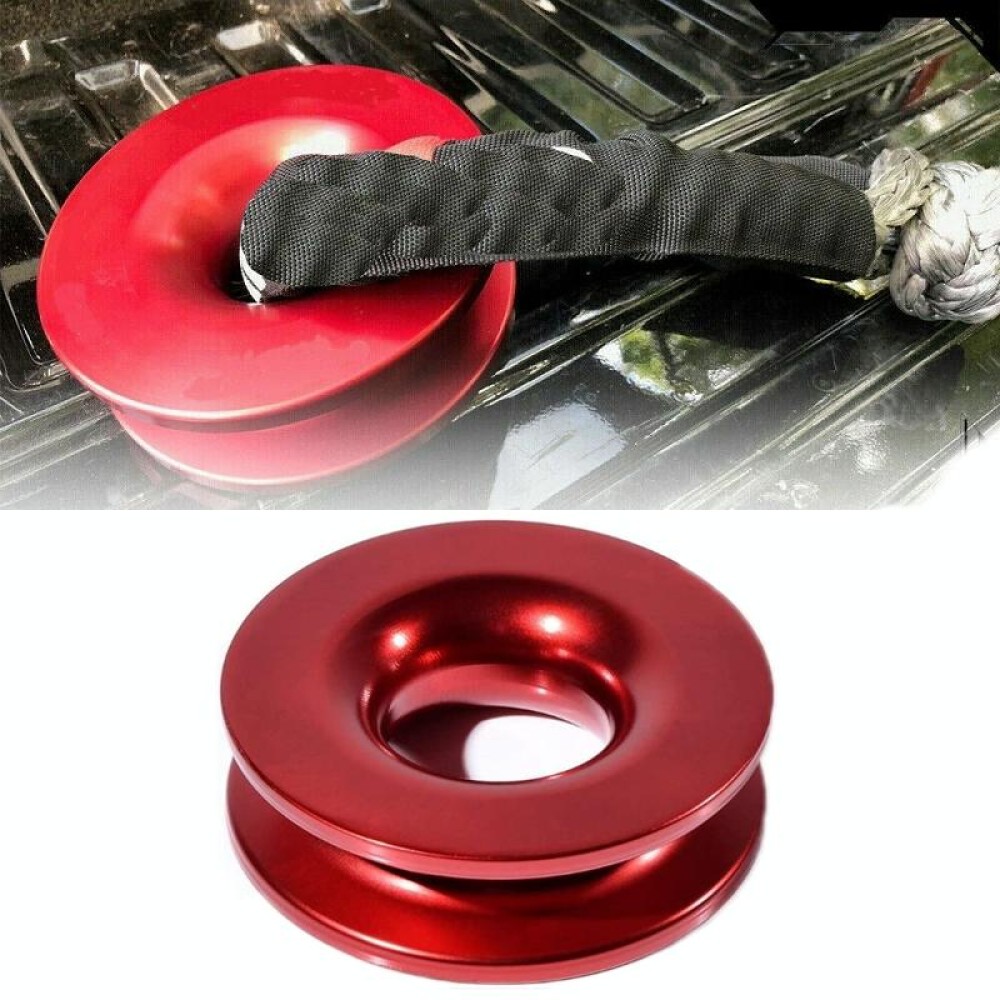 Aluminum Snatch Recovery Ring For 3/8" & 1/2" Rope(Red)