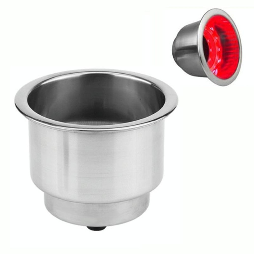 15LED Stainless Steel Cup Holder Yacht RV Modification(Red)