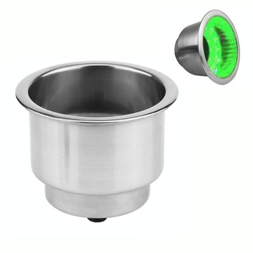 15LED Stainless Steel Cup Holder Yacht RV Modification(Green)