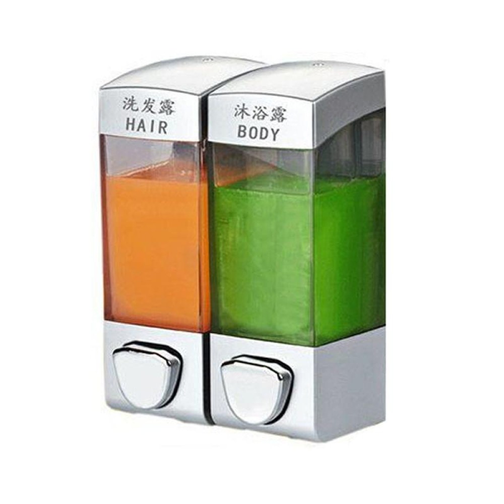 Double Head Wall Mounted Manual Press Soap Dispenser Shampoo Bottle Hand Wash Body Wash Dispenser, Color: Matte