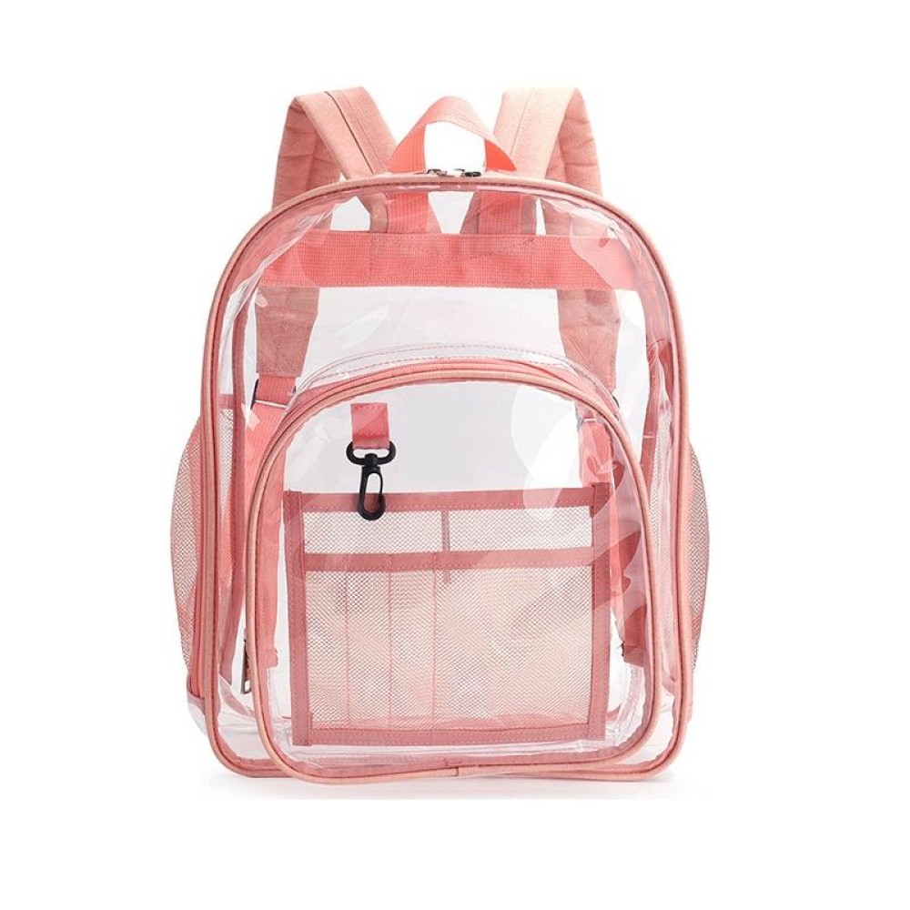 PVC Transparent Waterproof Backpack Student School Bag, Color: Small Pink