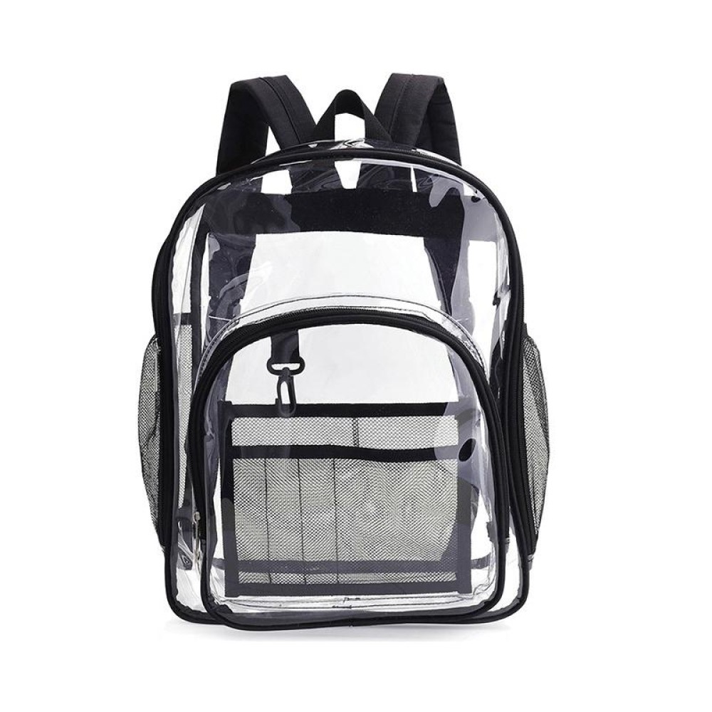 PVC Transparent Waterproof Backpack Student School Bag, Color: Small Black