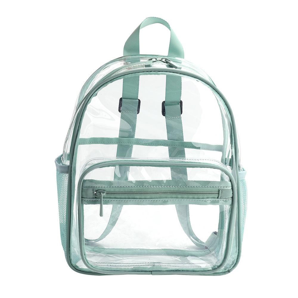 PVC Transparent Waterproof Backpack Student School Bag, Color: Candy Color Green