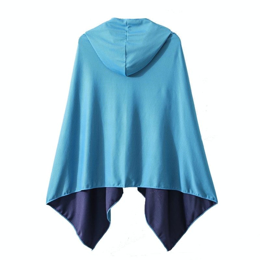 60 x 145cm Cool and Quick-drying Beach Cloak Diving Hooded Changing Clothes Absorbent Towel(Light Blue)
