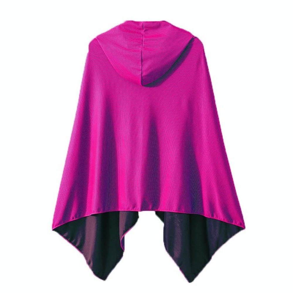 60 x 145cm Cool and Quick-drying Beach Cloak Diving Hooded Changing Clothes Absorbent Towel(Rose Red)