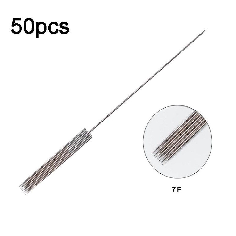 50pcs 7F 0.35 x 50mm Disposable Tattoo Needles Agujas Microblading Permanent Makeup Machine Needle