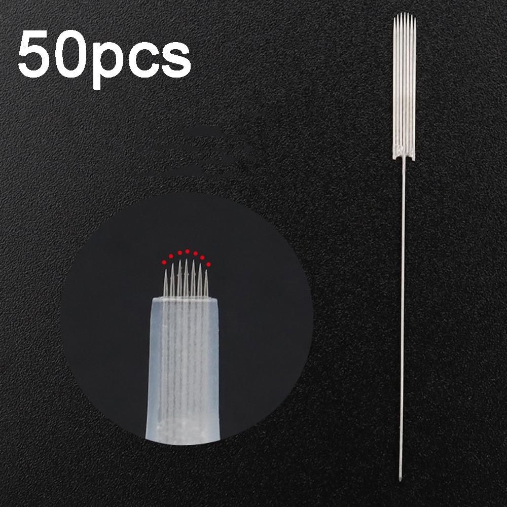 50pcs U Shape 7F 0.35 x 50mm Disposable Tattoo Needles Agujas Microblading Permanent Makeup Machine Needle