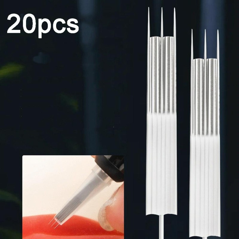 20pcs  Without Scab 0.35 x 50mm Disposable Tattoo Needles Agujas Microblading Permanent Makeup Machine Needle