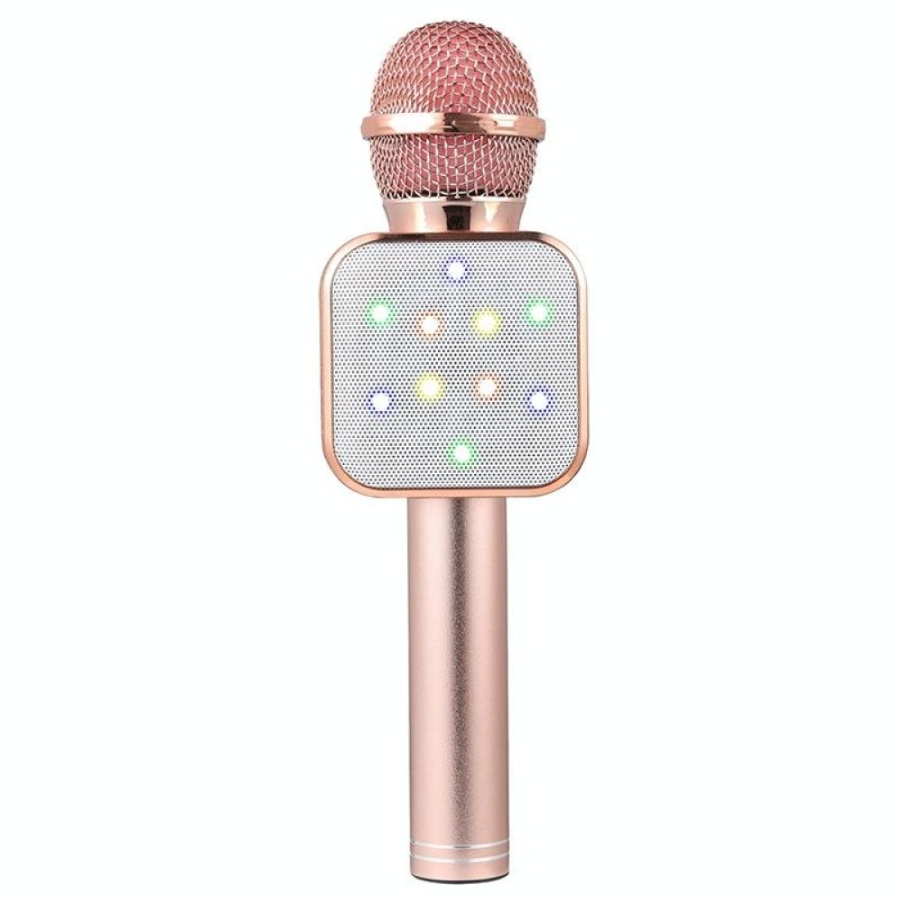WS-1818 LED Light Flashing Microphone Self-contained Audio Bluetooth Wireless Microphone(Rose Gold)