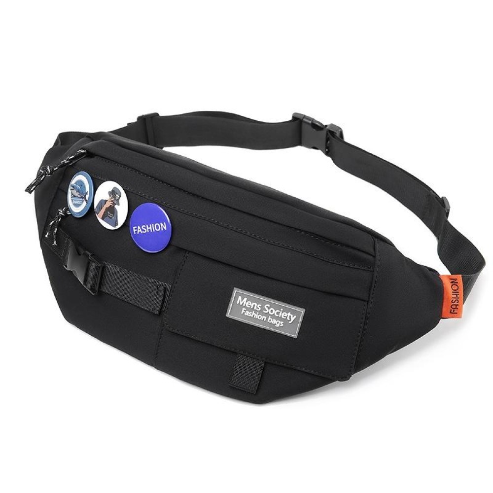 Multifunctional Chest Bag Shoulder Messenger Bag, Model: Black+Badge