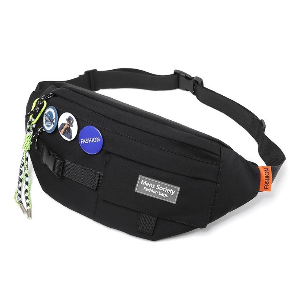 Multifunctional Chest Bag Shoulder Messenger Bag, Model: Black+Badge+Lanyard